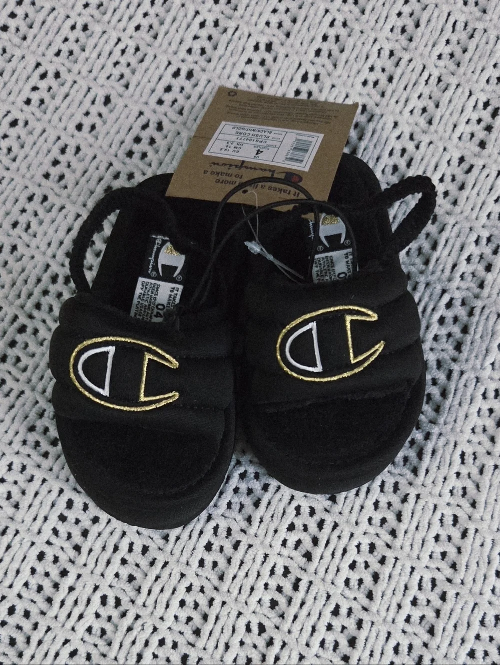 Champion Plush Core toddler platform sling back Slides Size 4 NWT